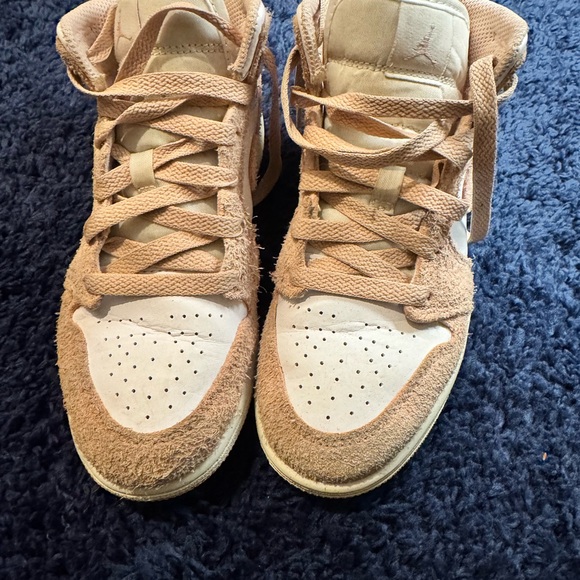 Air Jordan Nike Kids light pink and White Sneakers